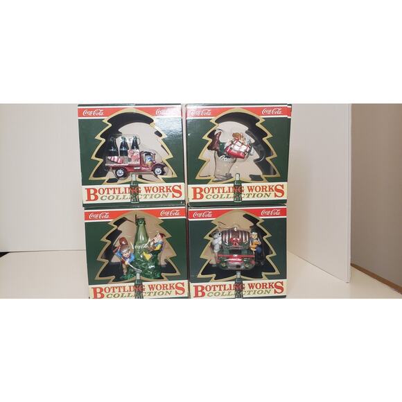 Coca-Cola Bottling Works Collection Ornaments Lot of 4 Christmas 1990s - Picture 1 of 12
